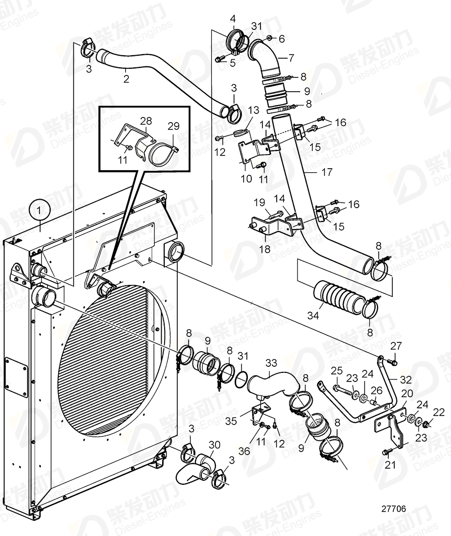 volvo penta Bracket 22757119 Drawing volvo penta Bracket 22757119 Drawing